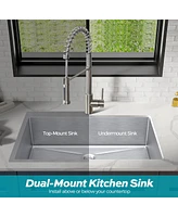 Streamdale Furniture 33" Dual Mount Kitchen Sink with Faucet Combo