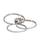 Streamdale Furniture Three Ring Design, Contemporary Semi-Flush Mount With Inner Ring Illumination Ceiling Lamp