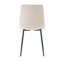 4 Modern Velvet Dining Chairs with Black Metal Legs
