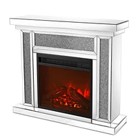Acrylic Diamond Mirror Mantelpiece with Electric Heater
