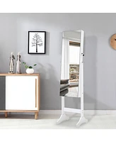 Streamdale Furniture Fashion Simple Jewelry Storage Mirror Cabinet With Led Lights, For Living Room Or Bedroom