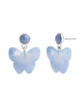 Coach Faux Stone Resin Butterfly Drop Earrings