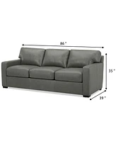 Radley 74" Leather Apartment Sofa, Created for Macy's