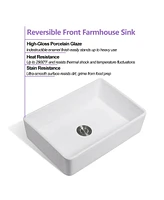 Streamdale Furniture 33 L X 20 W Single Basin Ceramic Farmhouse Kitchen Sink With Basket Strainer