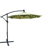 Simplie Fun 10 Ft Outdoor Patio Umbrella Solar Powered Led Lighted Sun Shade Market Waterproof 8 Ribs