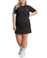 adidas Plus Essentials 3-Stripes Boyfriend T-Shirt Dress