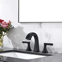Widespread Bathroom Sink Faucets Two Handle 3 Hole Vanity Bath Faucet With Drain Assembly