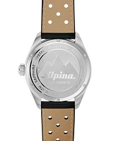 Alpina Men's Swiss Alpiner Black Perforated Leather Strap Watch 42mm