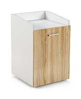Slickblue File Cabinet with 2 Drawers Mobile Filing Cabinet with Wheel for Letter Size-White
