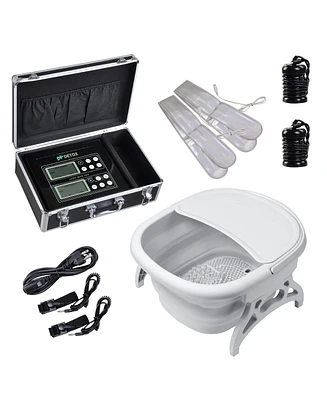 Yescom Ionic Detox Foot Spa Machine Folded Tub Kit with Arrays Far Infrared Belts Home