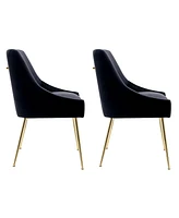 Upholstered Performance Velvet Accent Chair With Metal Leg (Set of 2)