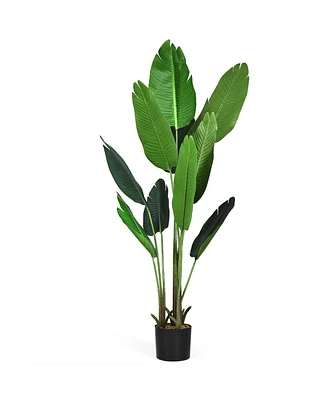 Slickblue 5.3 Feet Artificial Decorative Tropical Indoor-Outdoor Tree