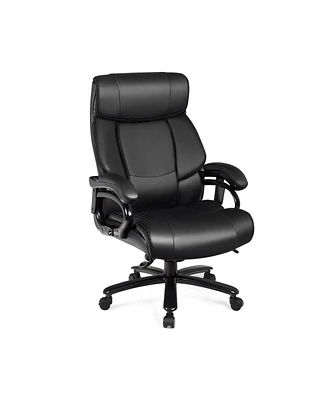 Slickblue Big & Tall 400lb Pu Leather Massage Office Chair-Black