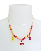 Betsey Johnson Faux Stone Fruit Charm Bib Necklace - Multi