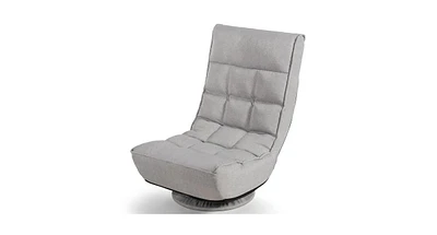 Slickblue 4-Position Adjustable 360 Degree Swivel Folding Floor Sofa Chair for Home