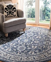 Safavieh Charleston CHL412 Navy and Creme 6'7" x 6'7" Round Area Rug