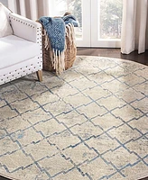 Safavieh Brentwood BNT809 Light Gray and Blue 6'7" x 6'7" Round Rug