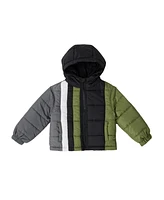 Bearpaw Toddler Boys Colorblock Fleece Lined Puffer Coat with Hood