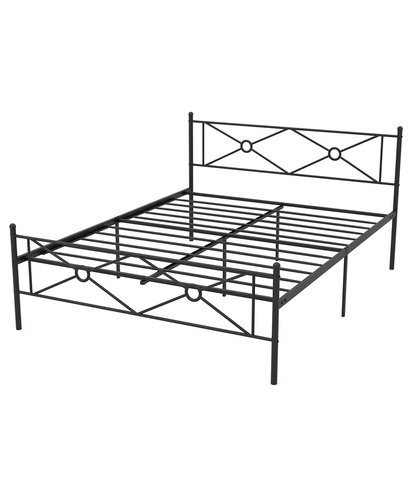 Slickblue Metal Platform Bed Frame with Headboard and Footboard