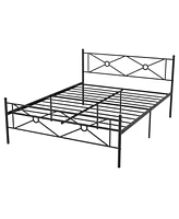Slickblue Metal Platform Bed Frame with Headboard and Footboard