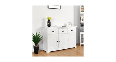Slickblue 3 Drawers Sideboard Buffet Table Whith Storage Console Cabinet