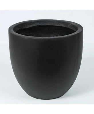 Winsome House Luxen Home Round Black Finish Planter