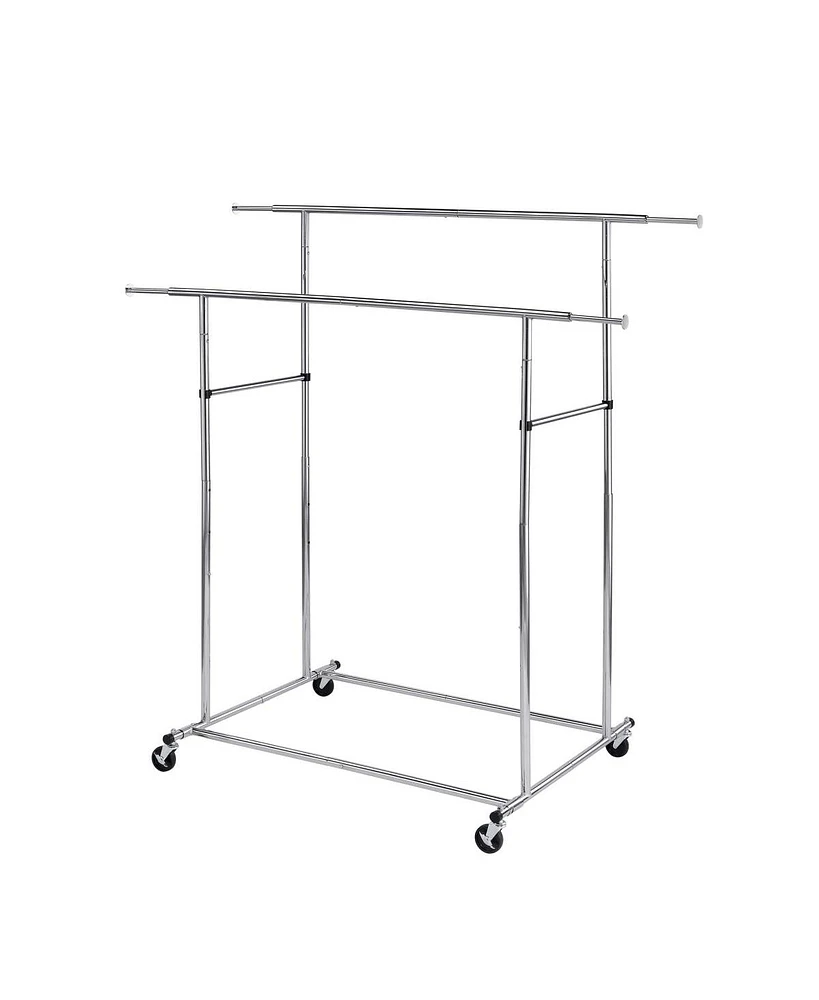 Ore International Ff-2056 65 in. Dual Bar Adjustable Industrial Garment Rack