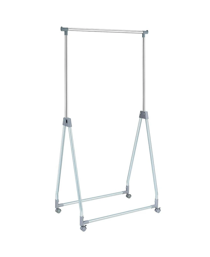 Slickblue Extendable Foldable Heavy Duty Clothing Rack with Hanging Rod