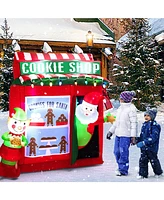 Slickblue 6.3 Feet Inflatable Gingerbread Cookie Shop with Santa Claus