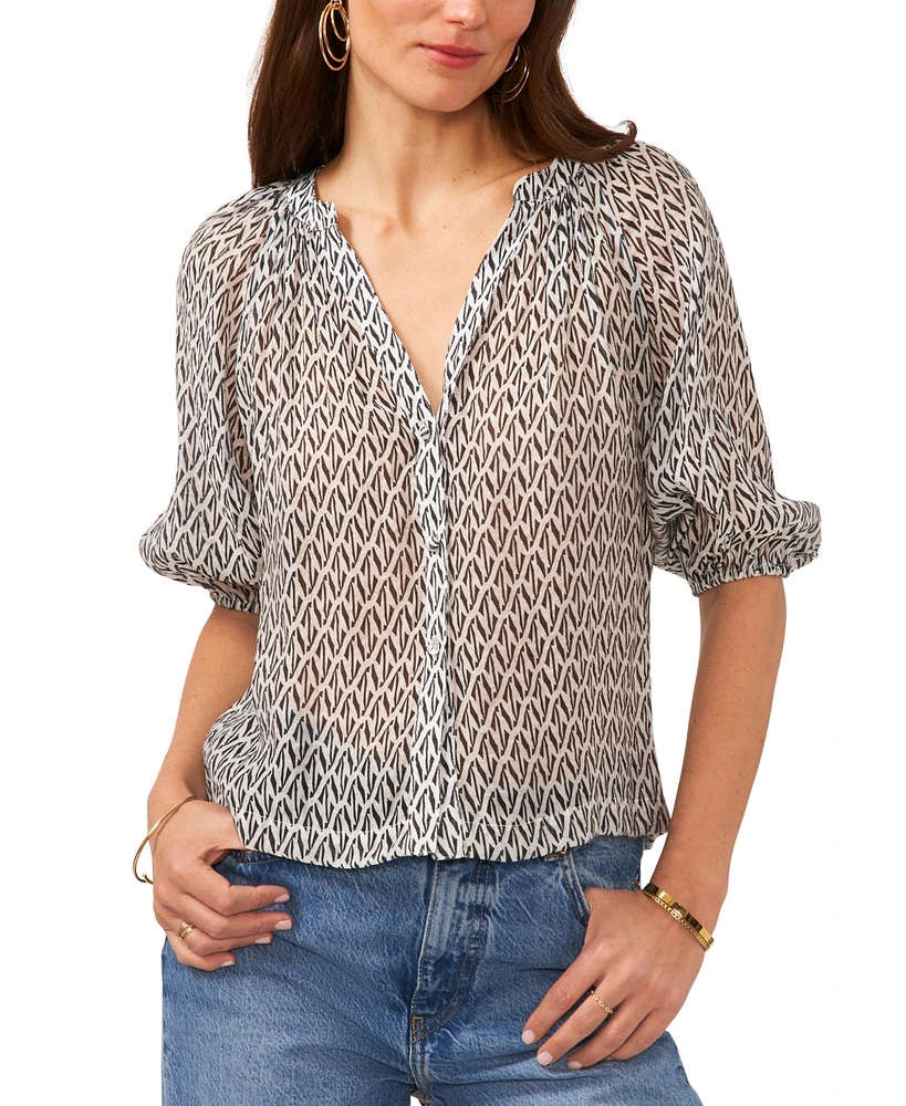 Vince Camuto Women's Button-Down Raglan-Sleeve Top