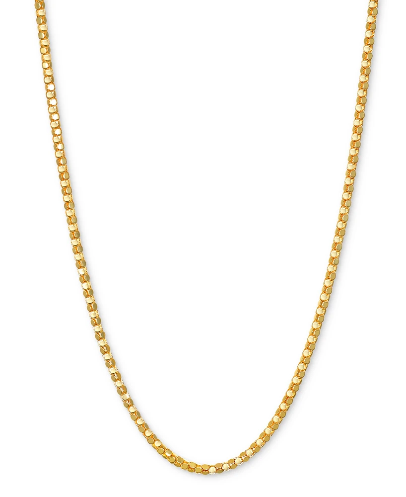 14k Gold Necklace, 20" Diamond Cut Popcorn Chain (1-5/8mm)