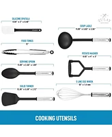 Zulay Kitchen Nylon Kitchen Utensils & Stainless Steel Cooking Utensils - 23 Piece