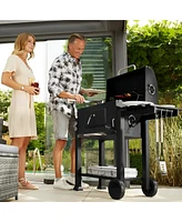 Inolait 24-inch Charcoal Bbq Grill with 2 Folding Side Shelves