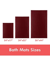 Soft & Absorbent Luxury Cotton Bath Mat 24" x 17" - 2 Pack