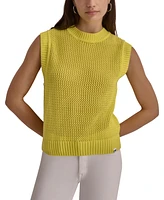 Dkny Jeans Women's Cotton Open-Stitch Sweater Vest