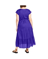 City Chic Women's Kasbah Plain Dress