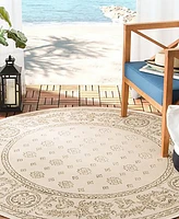 Safavieh Courtyard CY1356 Natural and Brown 5'3" x 5'3" Round Outdoor Area Rug