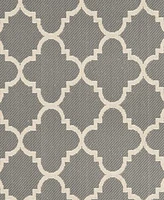 Safavieh Courtyard CY6918 Anthracite and Beige 4' x 4' Sisal Weave Square Outdoor Area Rug