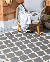 Safavieh Courtyard CY6903 Anthracite and Beige 5'3" x 5'3" Sisal Weave Round Outdoor Area Rug