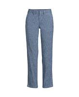 Lands' End Women's Mid Rise Classic Straight Leg Chambray Ankle Pants