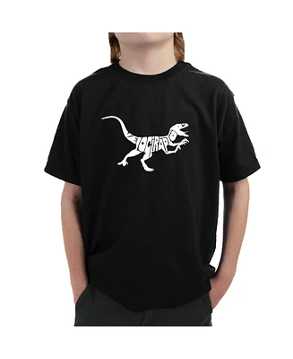 La Pop Art Boys Word T-shirt - Velociraptor