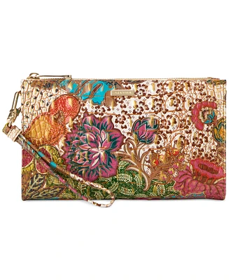 Brahmin Daisy Melbourne Embossed Leather Clutch