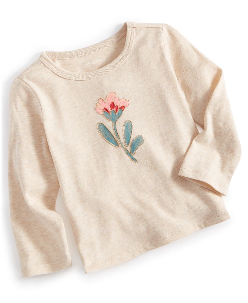 First Impressions Baby Girls Long-Sleeve Fly Floral Graphic T-Shirt, Created for Macy's