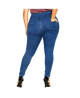 City Chic Plus Asha Rip Corset Skinny Jean