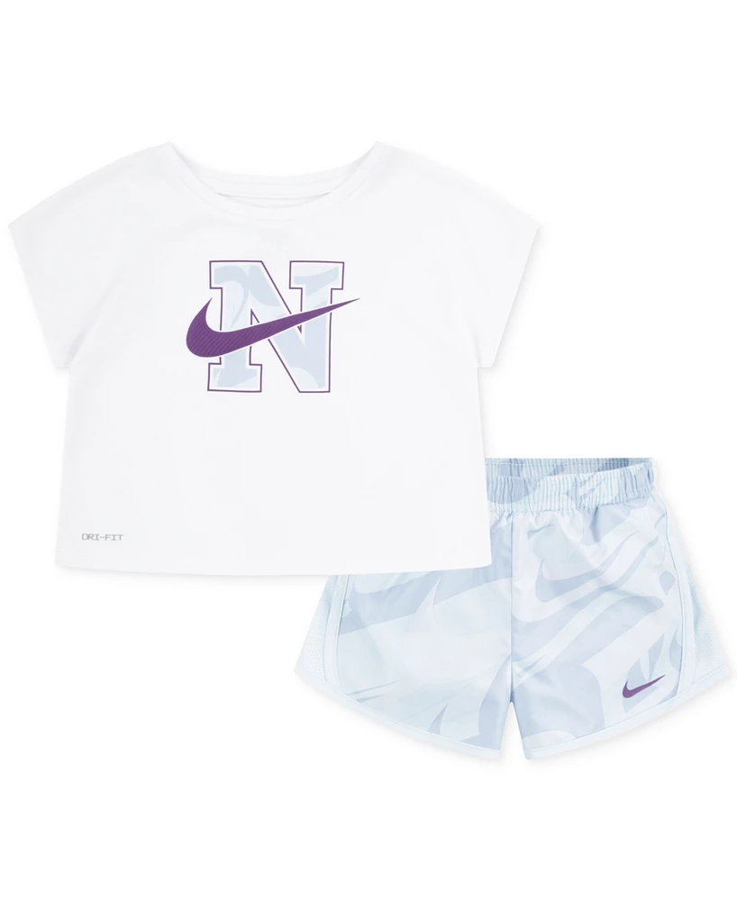 Nike Toddler Girls 2-Pc. Prep Your Step Tee & Tempo Shorts Set