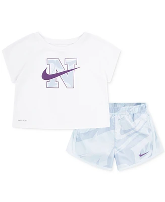Nike Toddler Girls 2-Pc. Prep Your Step Tee & Tempo Shorts Set
