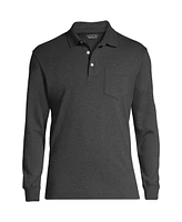 Lands' End Big & Tall Long Sleeve Cotton Supima Polo Shirt with Pocket