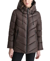 Dkny Women's Hooded Zip-Front Puffer Coat