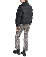Dkny Women's Knit-Trim Zip-Front Puffer Coat