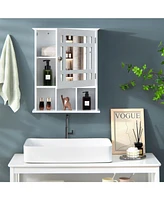 Sugift Wall Mounted and Mirrored Bathroom Cabinet
